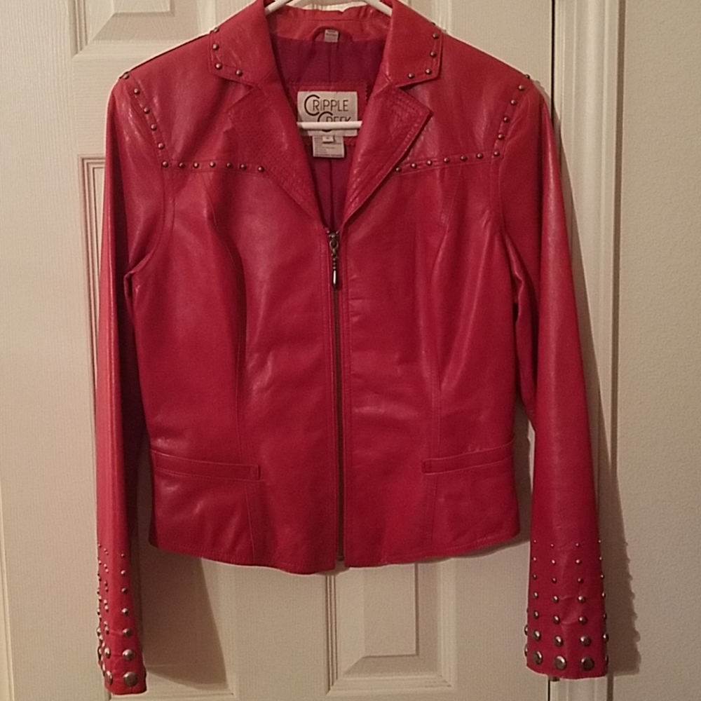 Cripple Creek red leather jacket